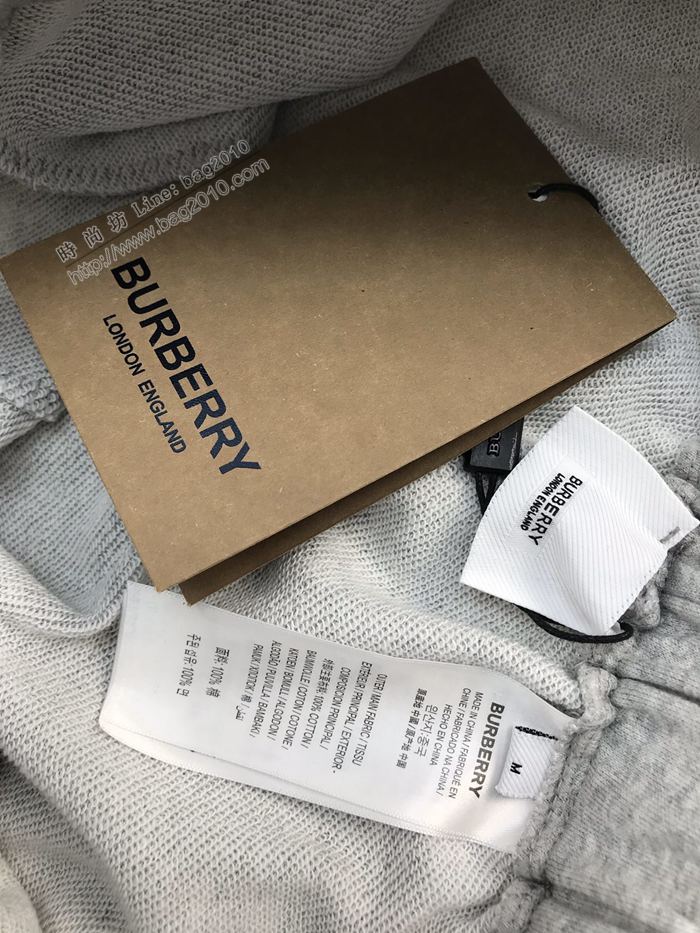 Burberry男裝 巴寶莉新款微標側邊印花logo棉質運動衛褲休閒褲 落肩款寬鬆版型 男女同款  ydi3013